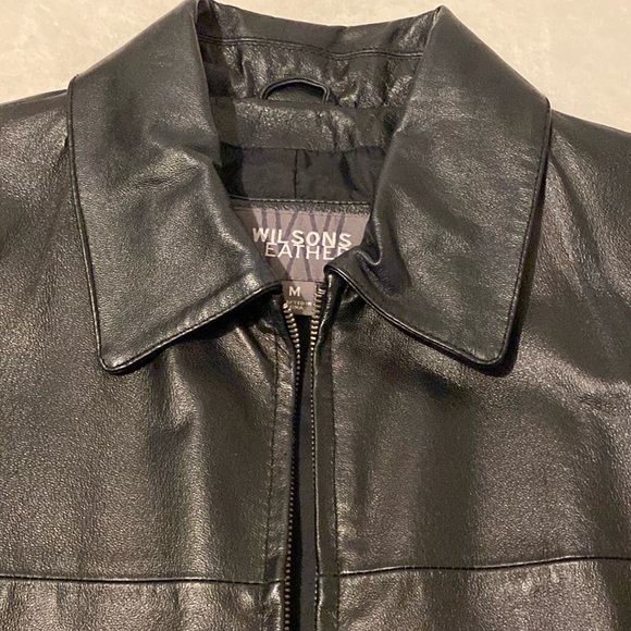 Women’s Wilson Black Leather Zip Up Jacket. EUC Sz. M - Picture 12 of 13